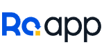 Recapp logo: blue wordmark with a small yellow dot accent on a white background