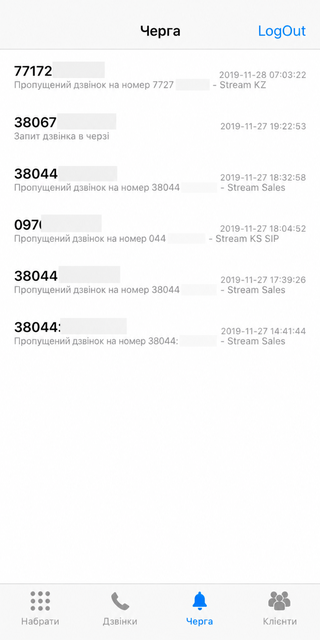| Stream Telecom Stream Phone: список клієнтів